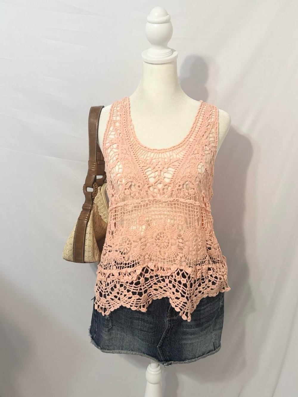 Pink Boho Crochet Top